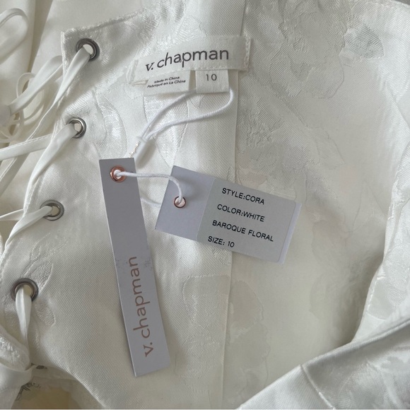 NEW NWT V. Chapman Cora Midi Dress In White Baroque Floral - Picture 9 of 11